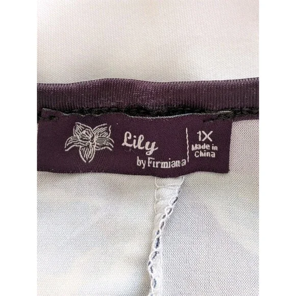 Lily By Firmiana Tunic Womens 1X Multi Floral Humming Bird Blouse Top Stretch - Picture 4 of 12